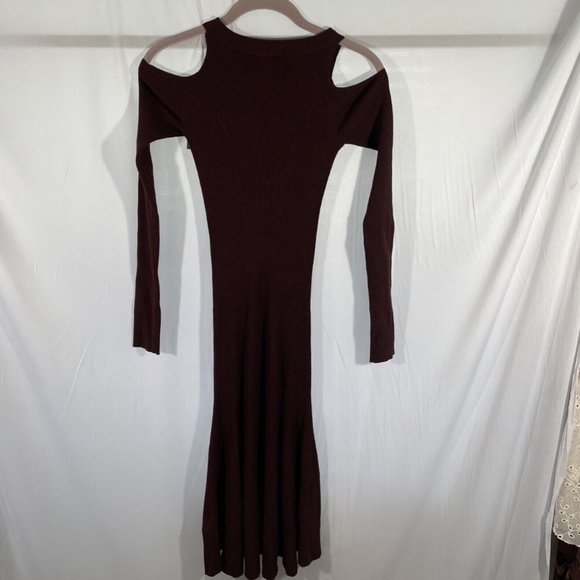 NWT ALL‎ SAINTS [ Small ] Yasmin Cold-Shoulder Sweater Dress in Red - Picture 10 of 12
